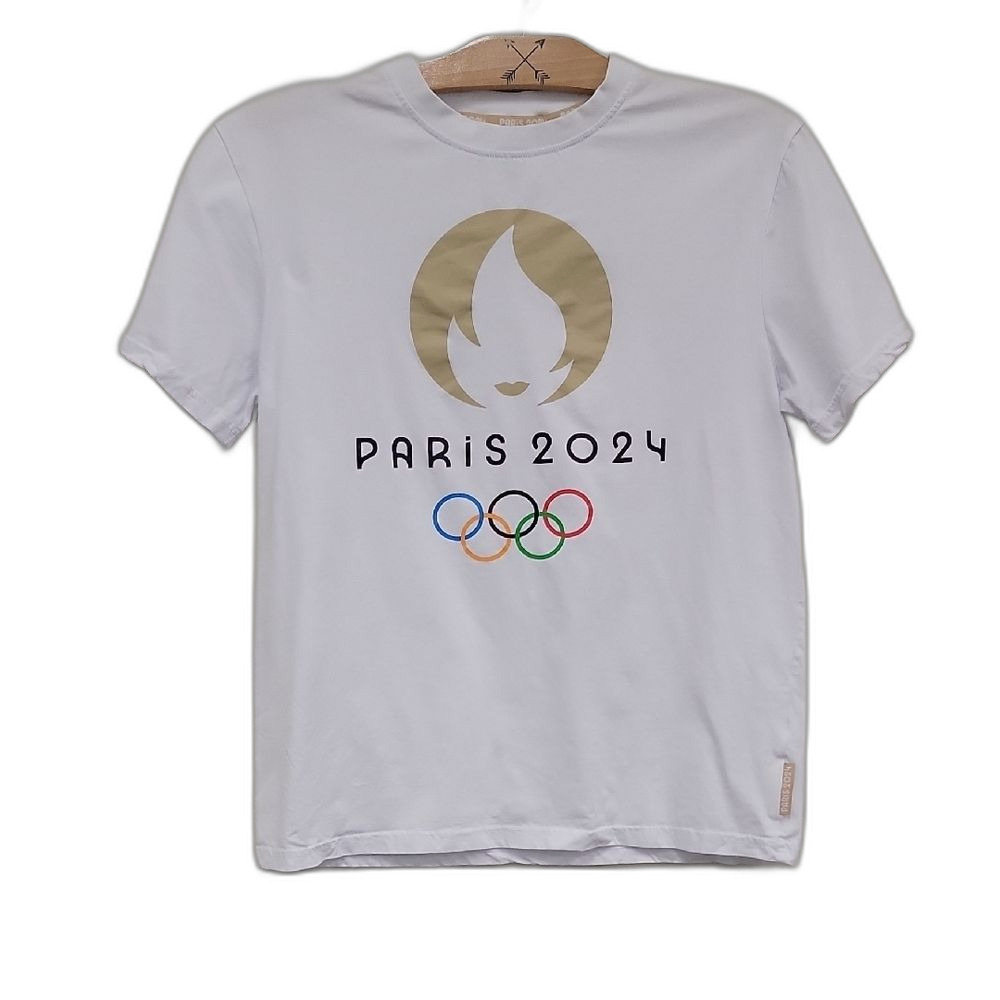 White Paris 2024 Olympic Tee | Sporty Athletic Olympics Souvenir